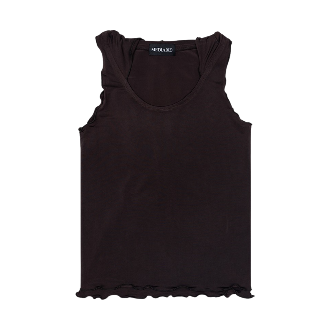 미디어(82) 후드 슬리브리스 다크브라운(MEDIA(82) Hooded Sleeveless Dark brown)