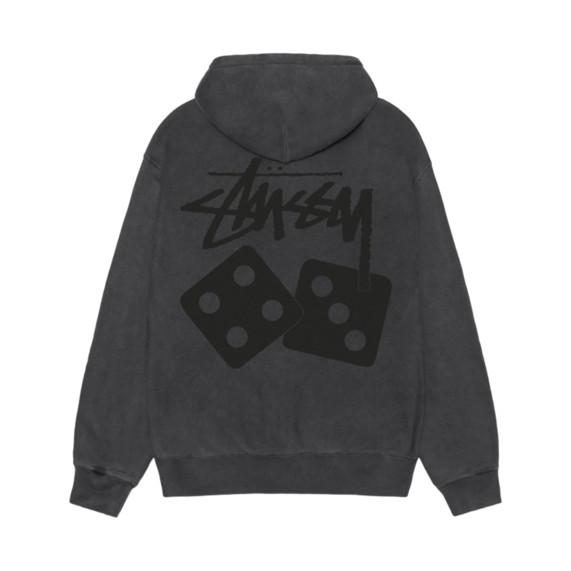 1975077 Stussy Pigment Dyed Dice Zip Hoodie Black