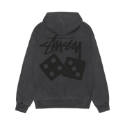 Stussy Pigment Dyed Dice Zip Hoodie Black