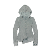 (W) Mischief Layered Waffle Hoodie Set Bleached Khaki