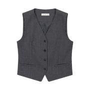 Siyazu SITP5159 Modern Layered Vest Melange gray