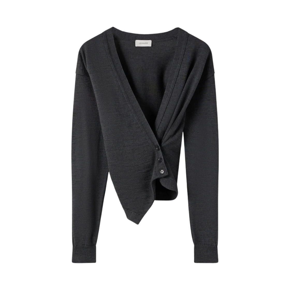 TO1036-LK087-959 (W) Lemaire Merino Blend Wrap Cardigan Zinc