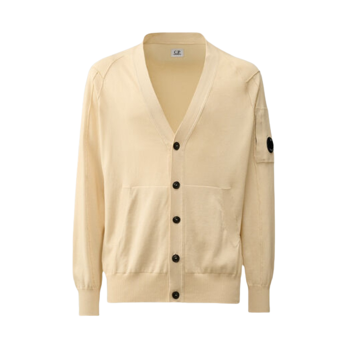 16CMKN054A004037A402 C.P. Company Sea Island Buttoned Cardigan Pistachio Shell - 24SS