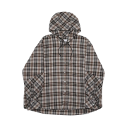 Haleine Incision Check Hooded Shirts Cookie