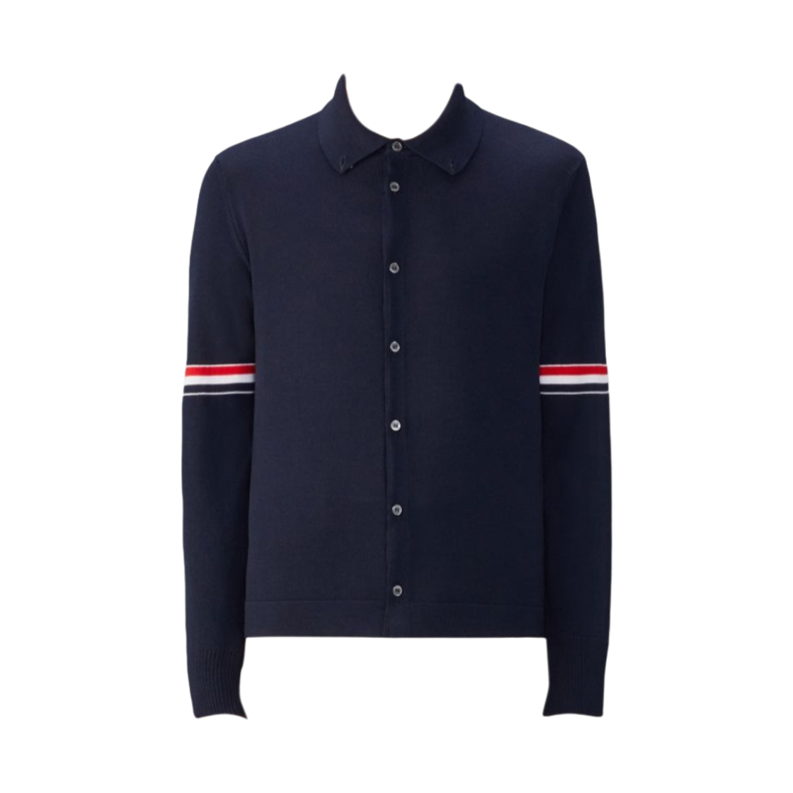 MKL005A-Y1002-415 Thom Browne Merino Wool Armband Shirt Navy
