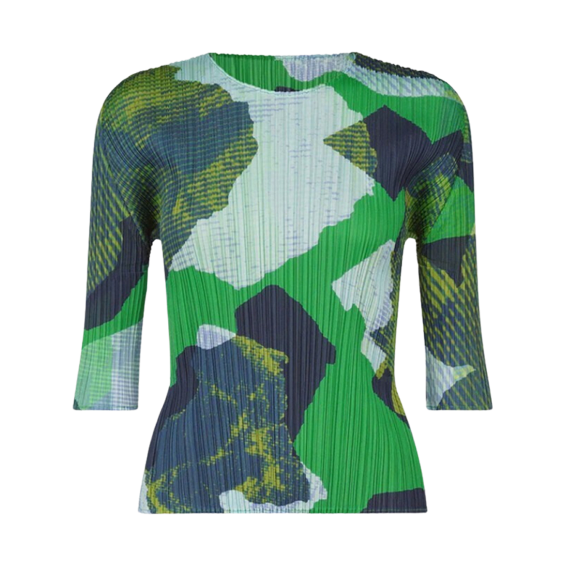 JK681-62 (W) Pleats Please Issey Miyake Meteorite Top Green