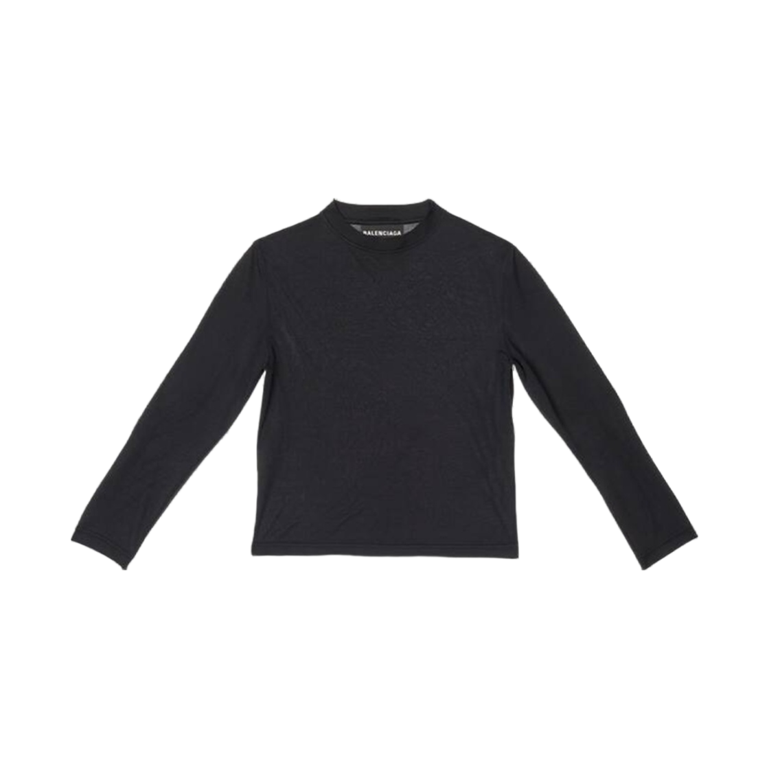 (W) 발렌시아가 탭 피티드 롱슬리브 티셔츠 블랙((W) Balenciaga Tab Fitted Long Sleeve T-Shirt Black) - 1