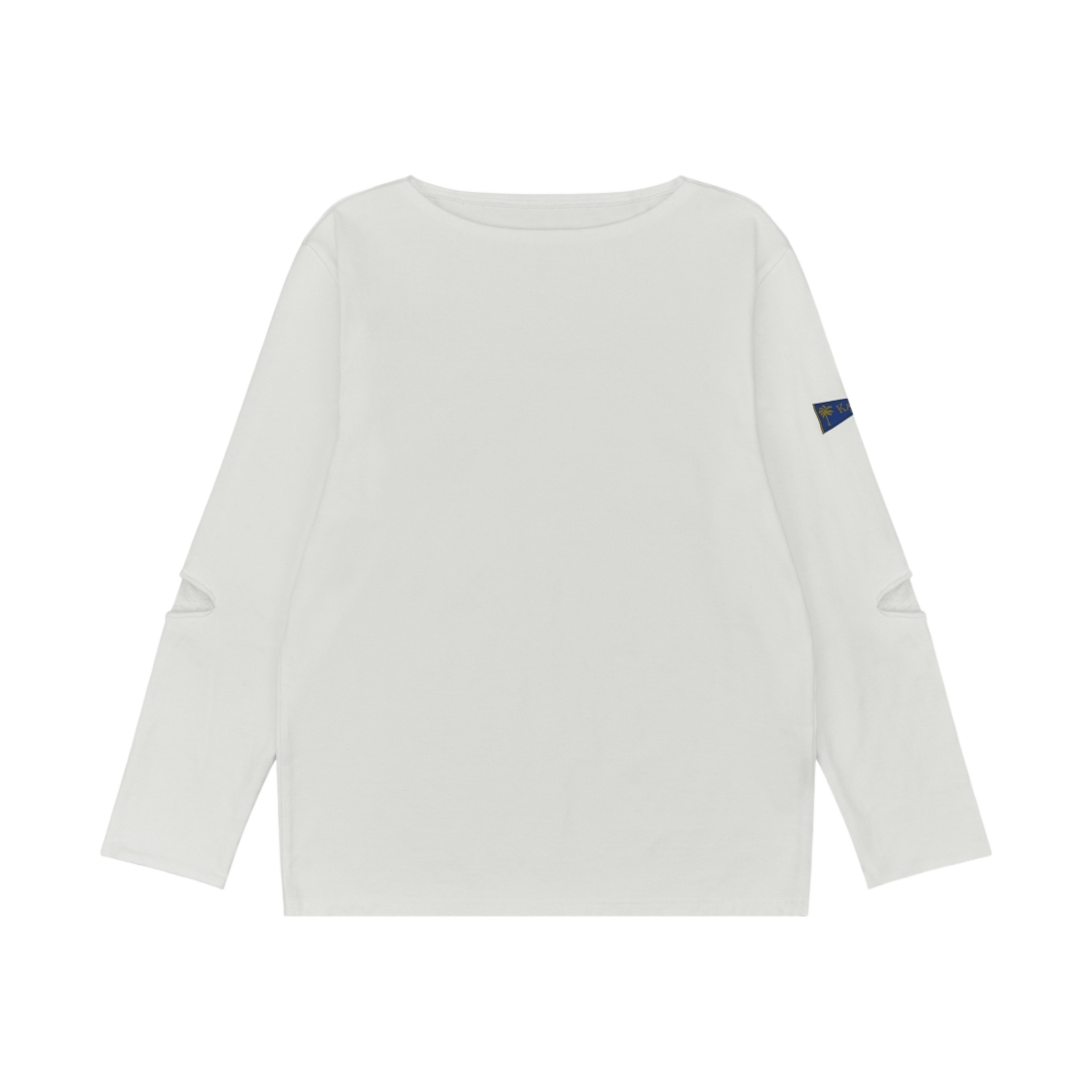 캐피탈 덴스드 저지 엘보우 립 보트넥 롱슬리브 티셔츠 화이트(Kapital Densed Jersey Elbow-Rip Boatneck Long Sleeve T-Shirt White) - 2