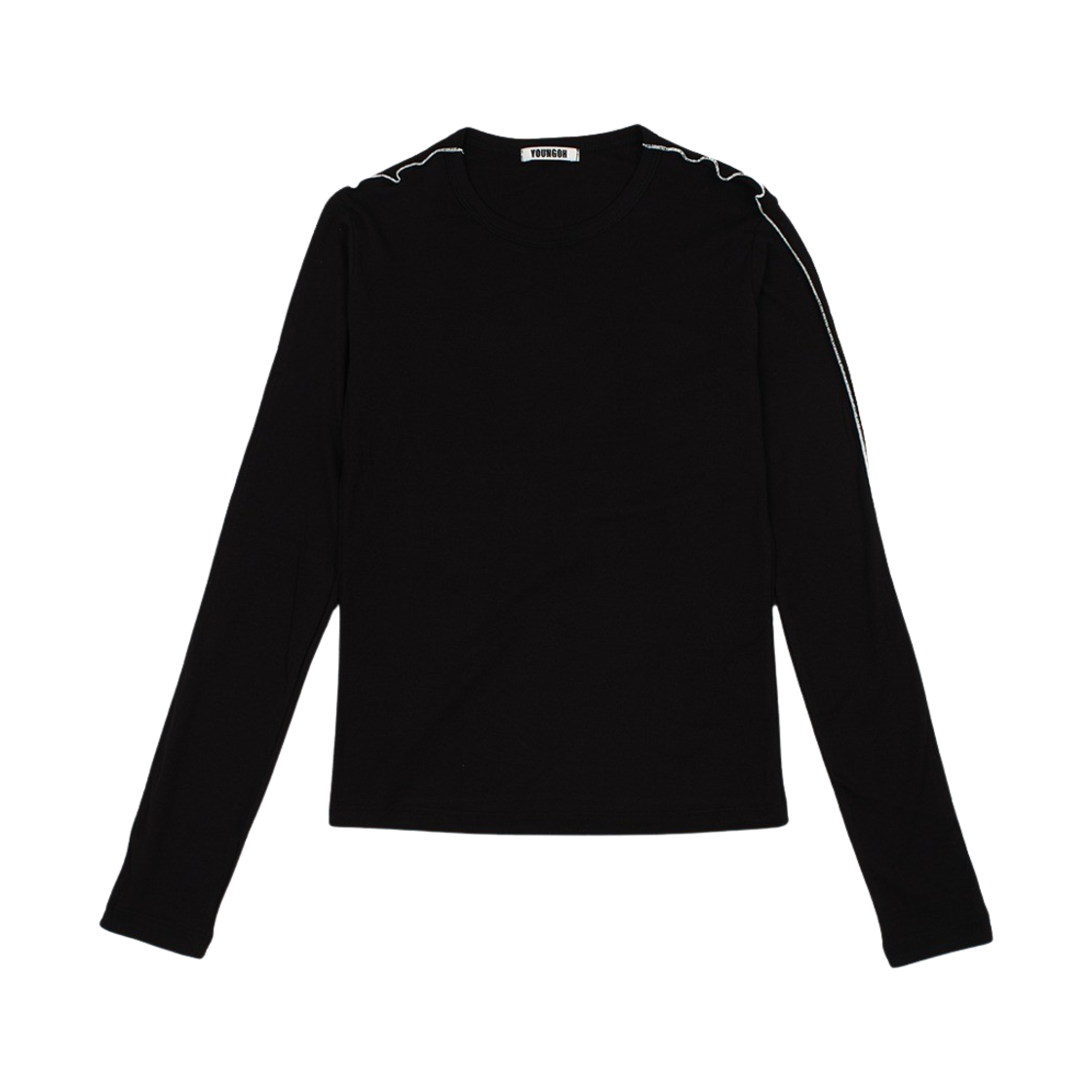 영오 라인 포인트 롱슬리브 티셔츠 블랙