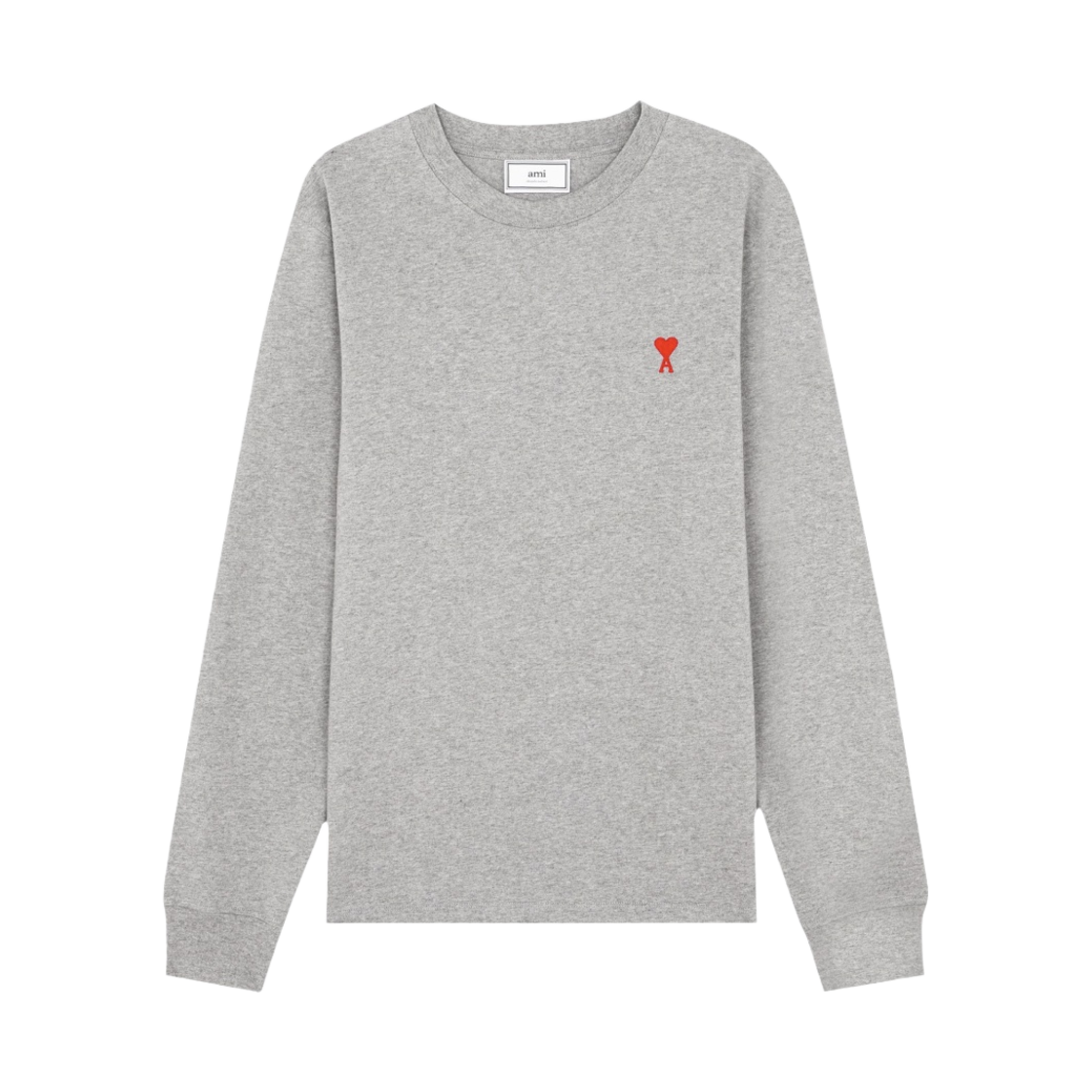 아미 스몰 하트 로고 롱슬리브 티셔츠 헤더 그레이 그리 신 - 21SS(AMI de Coeur LS T-Shirt Heather Grey Gris Chine - 21SS) - 1