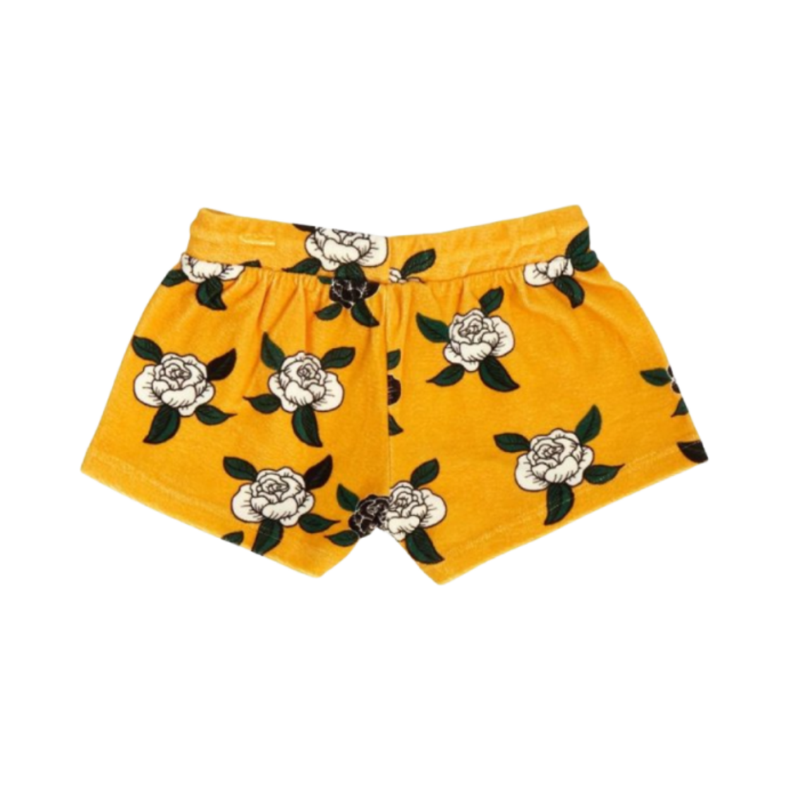 (키즈) 미니 로디니 와일드플라워 스웨트쇼츠 옐로우((Kids) Mini Rodini Wildflowers Sweatshorts Yellow) - 2