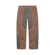 Supreme 2-Tone Paneled Baggy Jean Brown - 24FW