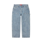 Supreme Monogram Double Knee Denim Painter Pants Blue - 21FW