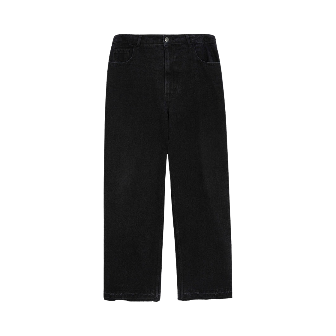 준느 P16 로우 라이즈 와이드 데님 팬츠 블랙 (New Ver.)(JUNNE P16 Low Rise Wide Denim Pants Black (New Ver.))
