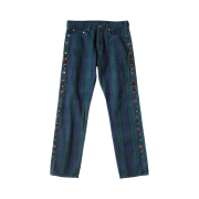 Kapital 11 oz. Tartan Check 5P Monkey Cisco Pants Studs Remake Green Black