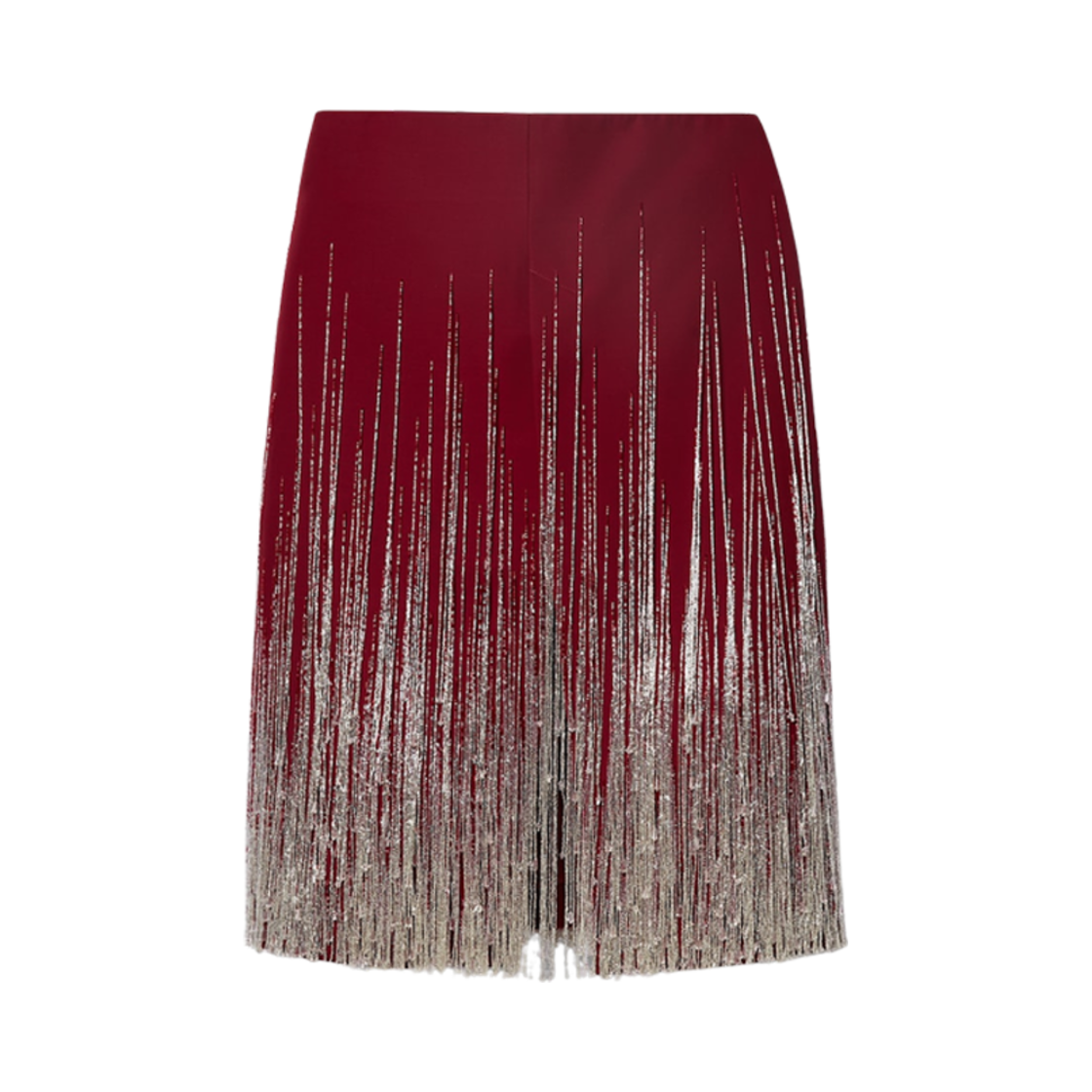 (W) 구찌 크리스탈 프린지 캣 스커트 구찌 로쏘 앙코라((W) Gucci Crystal Fringe Embroidered Skirt Gucci Rosso Ancora) - 1