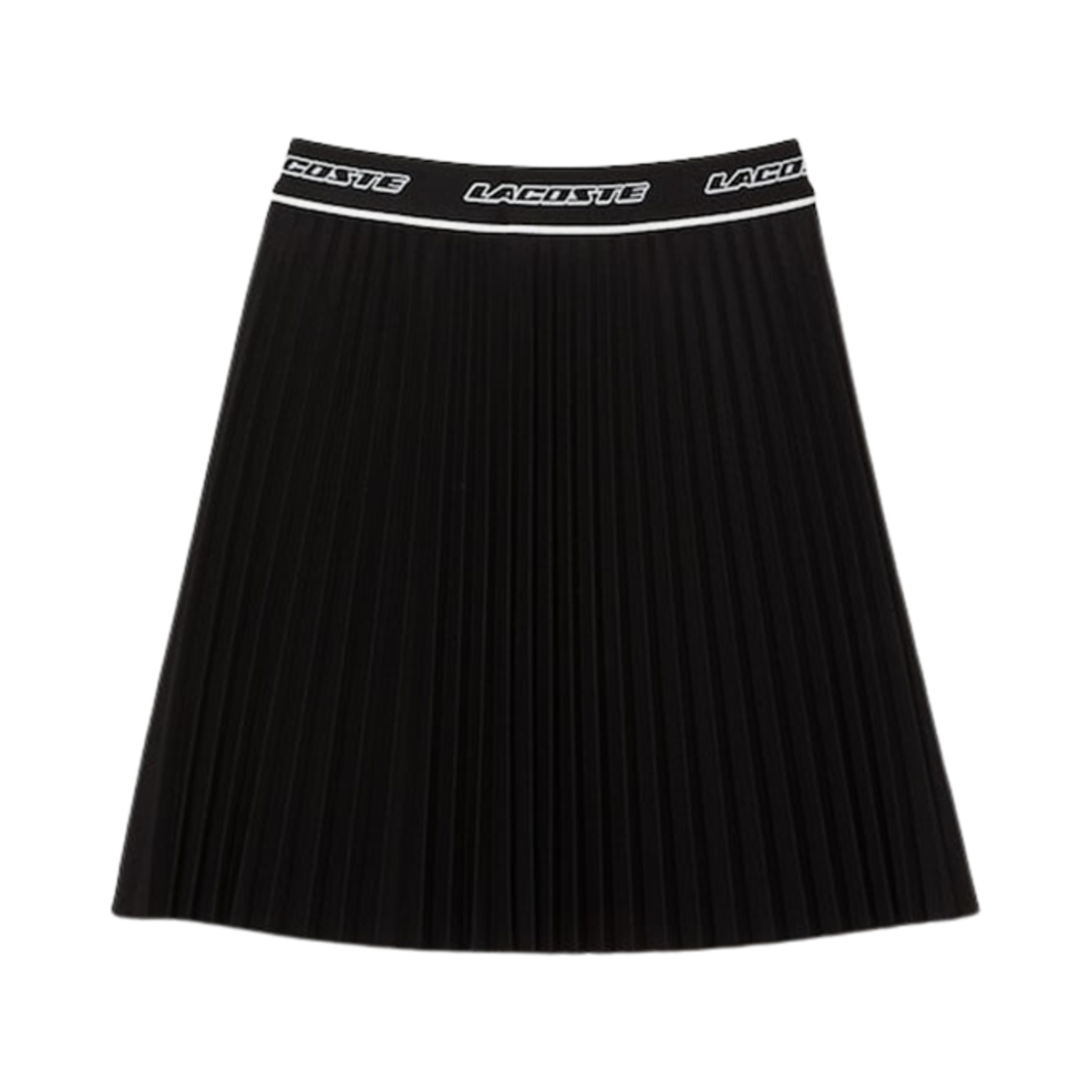 (W) 라코스테 로고 밴드 플리츠 스커트 블랙((W) Lacoste Logo Band Pleats Skirt Black) - 1