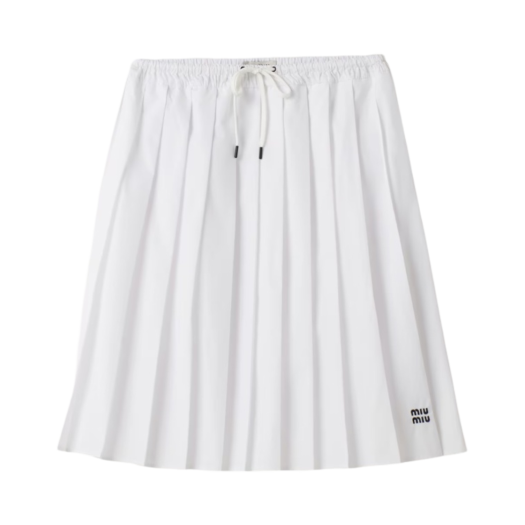 (W) Miu Miu Poplin Skirt White