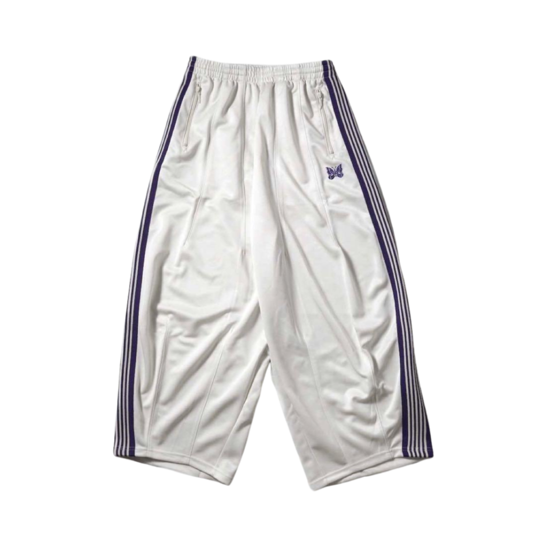 OT1602/QV1626 Needles H.D. Track Pants Poly Smooth White Purple