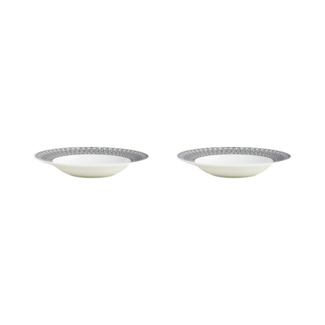 에르메스 H 데코 수프 플레이트 블랙 화이트 (2개입)(Hermes H Deco Soup Plate Black White (2 Plates)) - 2