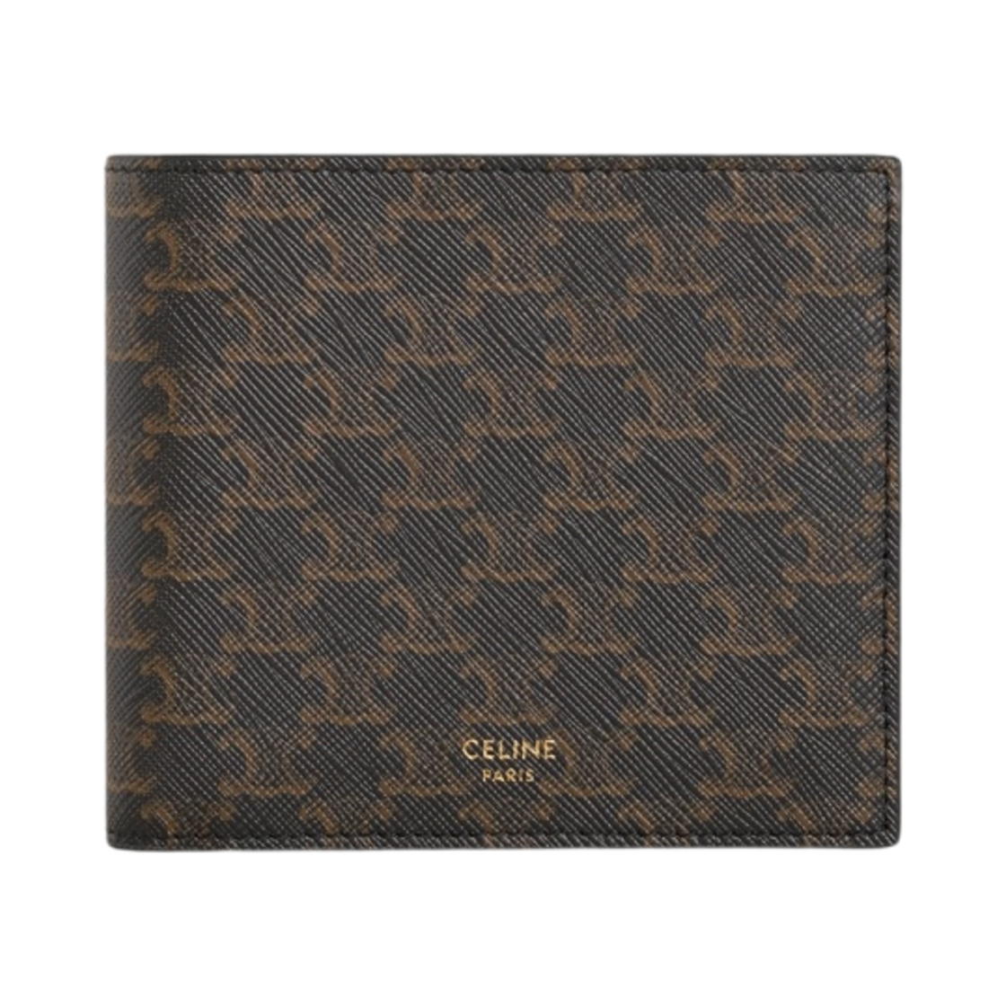 10C872BQB-38NO Celine Bi-Fold Wallet with Coin Compartment in Triomphe Canvas Black