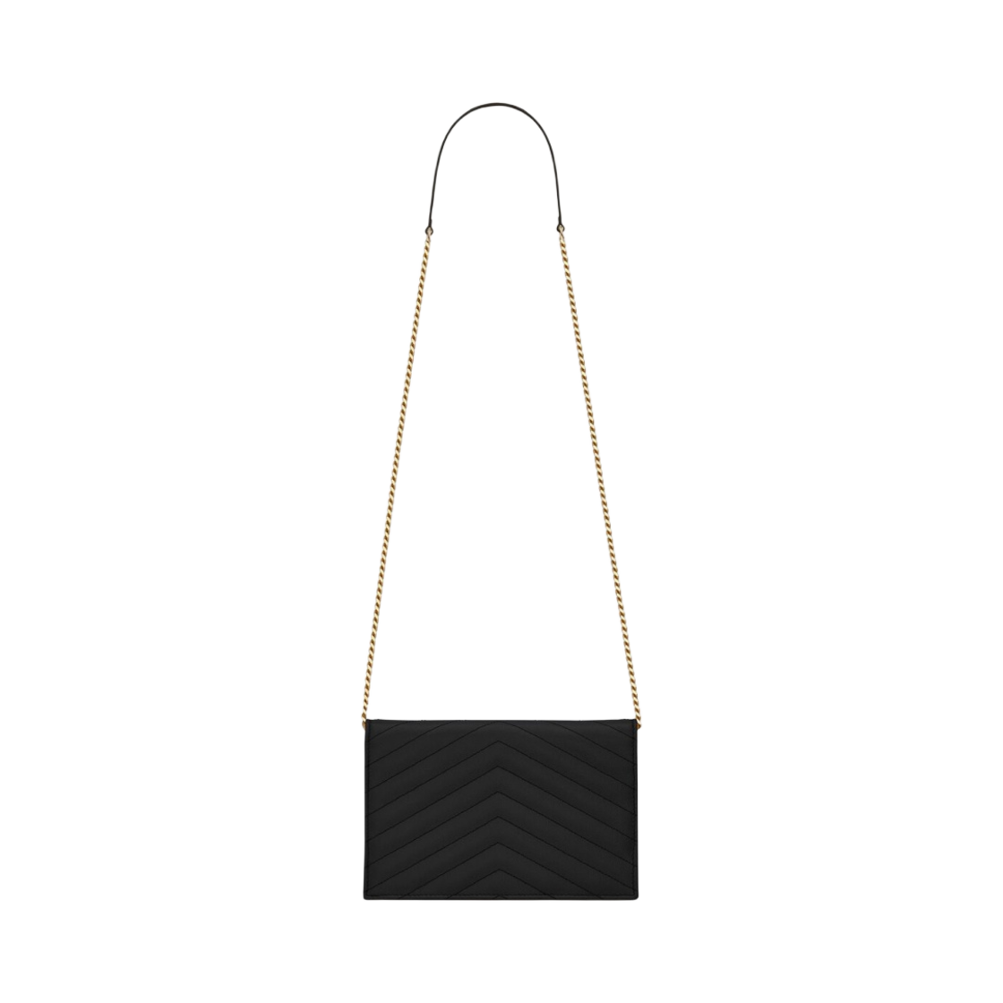 생로랑 그랑 드 뿌드르 엠보스드 레더 카산드라 마틀라세 엔벨로프 체인 지갑 블랙(Saint Laurent Cassandre Matelasse Envelope Chain Wallet in Grain De Poudre Embossed Leather Black) - 3