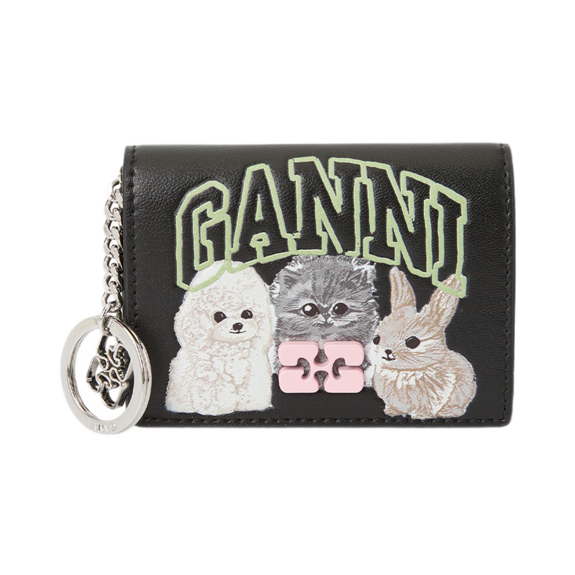 A6776-099 Ganni Card Holder Wallet Black