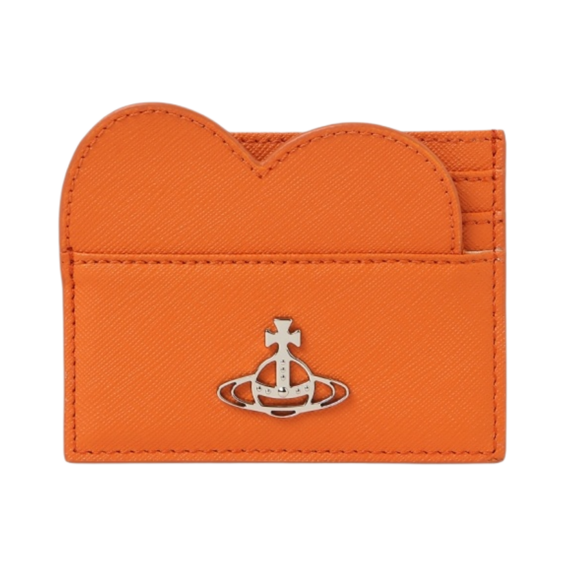 비비안 웨스트우드 사피아노 하트 카드 케이스 오렌지(Vivienne Westwood Saffiano Heart Card Case Orange) - 1