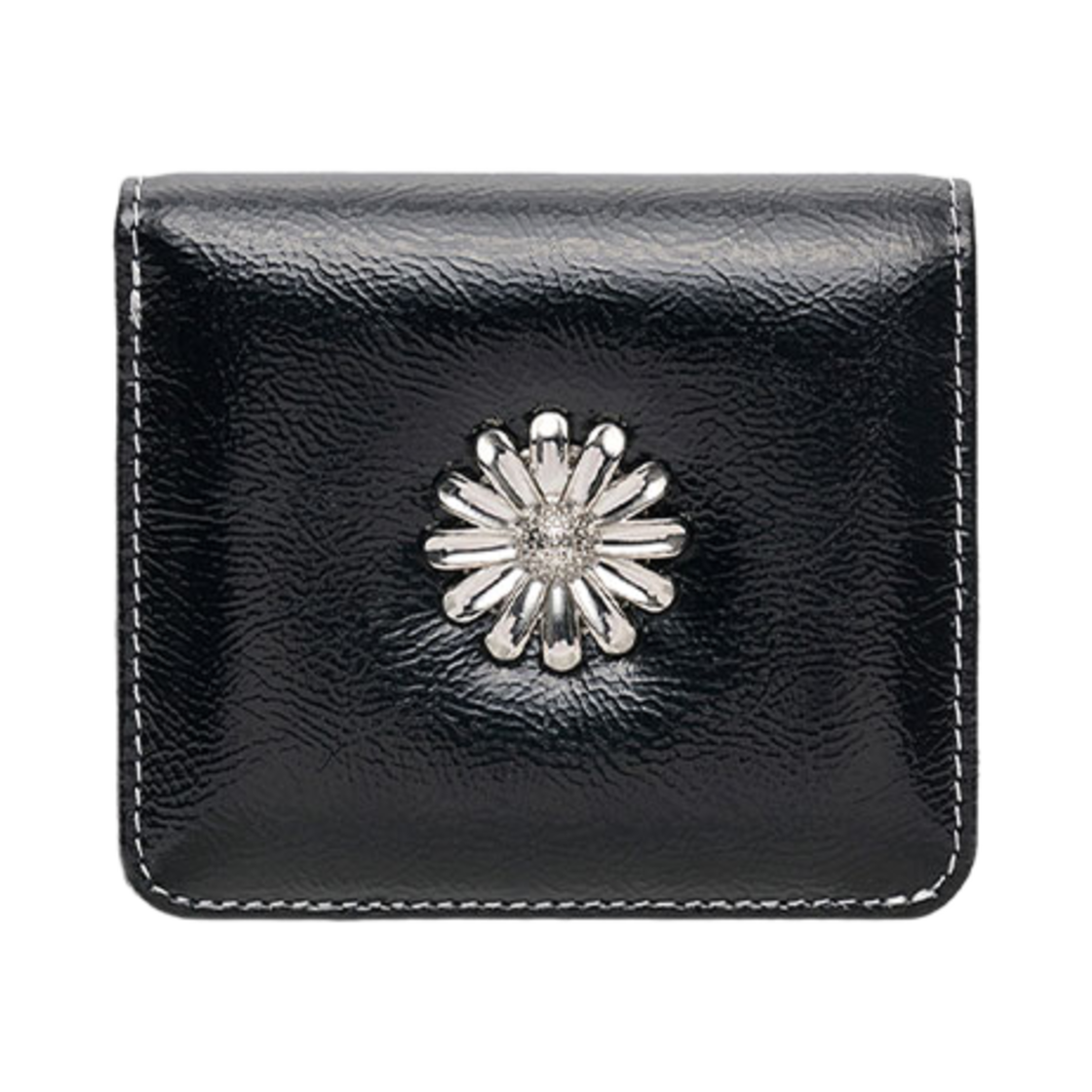 L08A8170401 Lemasque Daisy Photo Slot Half Wallet Bill Card Wallet Black