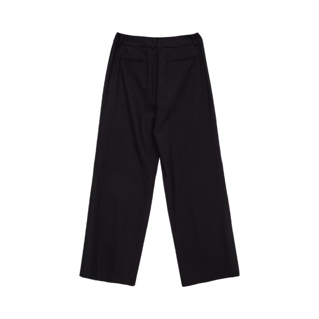 (W) 마뗑킴 스트라이프 믹스 와이드 트라우저 블랙((W) Matin Kim Stripe Mix Wide Trouser Black) - 2