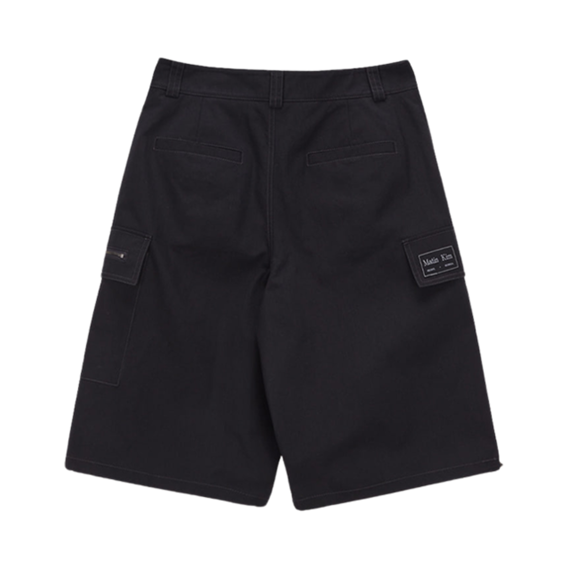 (W) 마뗑킴 코튼 카고 카프리 팬츠 블랙((W) Matin Kim Cotton Cargo Capri Pants Black) - 1