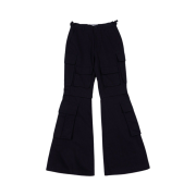 The Museum Visitor Ten Flap Pocket Bootscut Cargo Pants Black