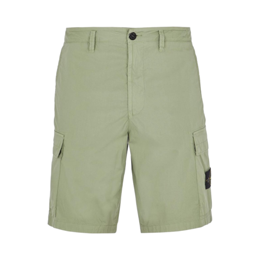 Stone Island L0803 Stretch Cotton Canvas Garment Dyed Cargo Bermuda Shorts Sage Green - 23SS
