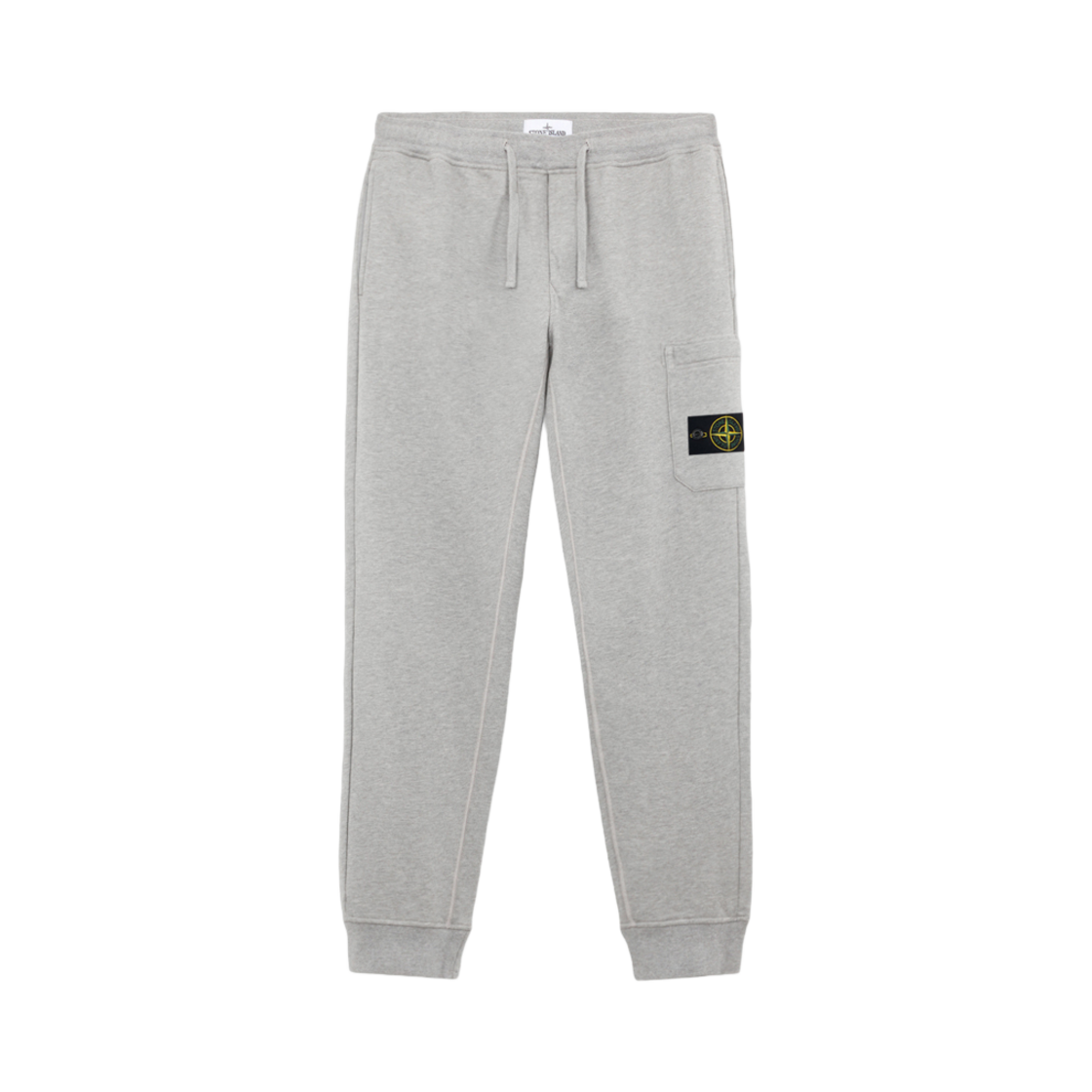 K1S1562000-11S0051-V0M64 Stone Island 6200011 Organic Cotton Fleece Slim Fit Joggers with Pockets and Drawstring Waistband Dust Grey Melange - 25SS