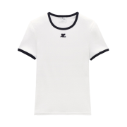 (W) Courreges Contrast T-Shirt Optic White