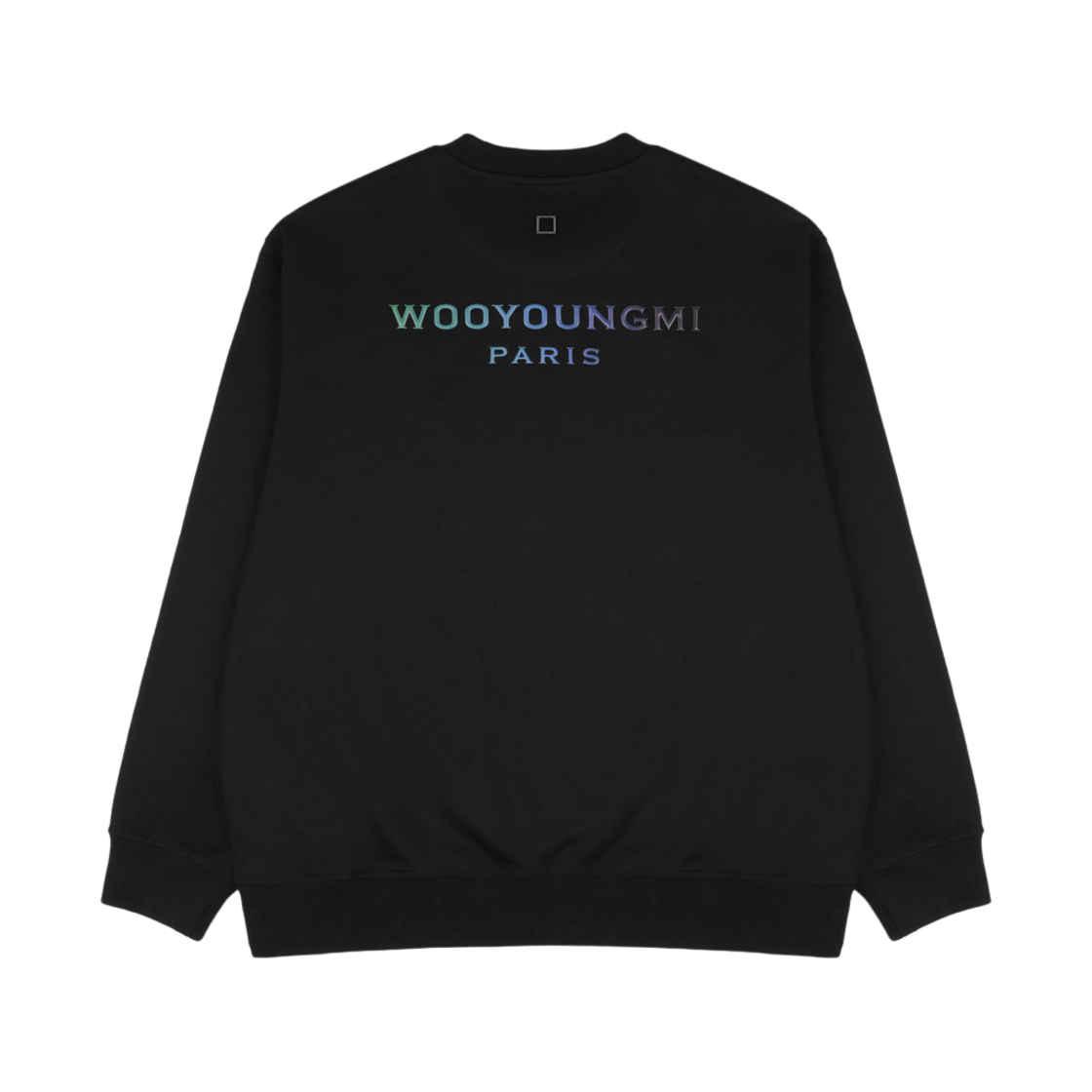 W241TS28736B Wooyoungmi Gradient Embossed Back Logo SweatShirt Black - 24SS