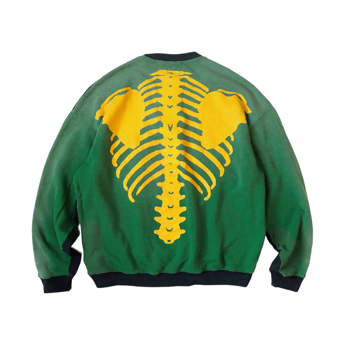 캐피탈 투톤 빅 플리스 스웨트셔츠 블랙 그린(Kapital 2 Tone Big Fleece Sweatshirt Black Green)