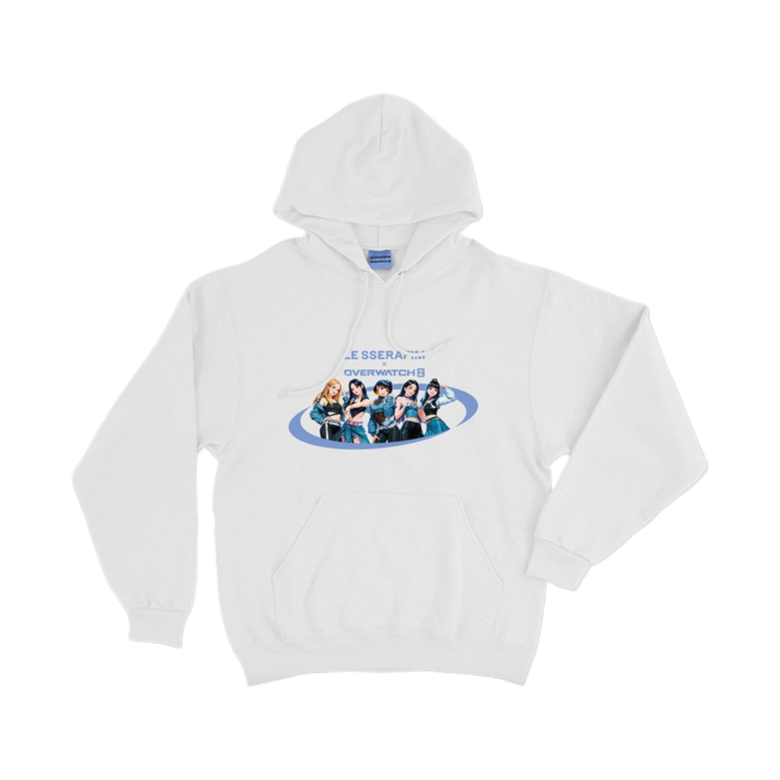 블리자드 x 르세라핌 오버워치 2 후드 티셔츠 오리지널 버전 화이트(Blizzard x LE SSERAFIM Overwatch 2 Hood T-Shirt Original Ver. White)