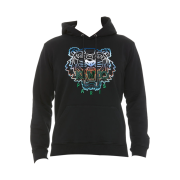 Kenzo Tiger Embroidered Drawstring Hoodie Black