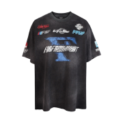 Farfromwhat Far Washed Sponsor Logo T-Shirt Black