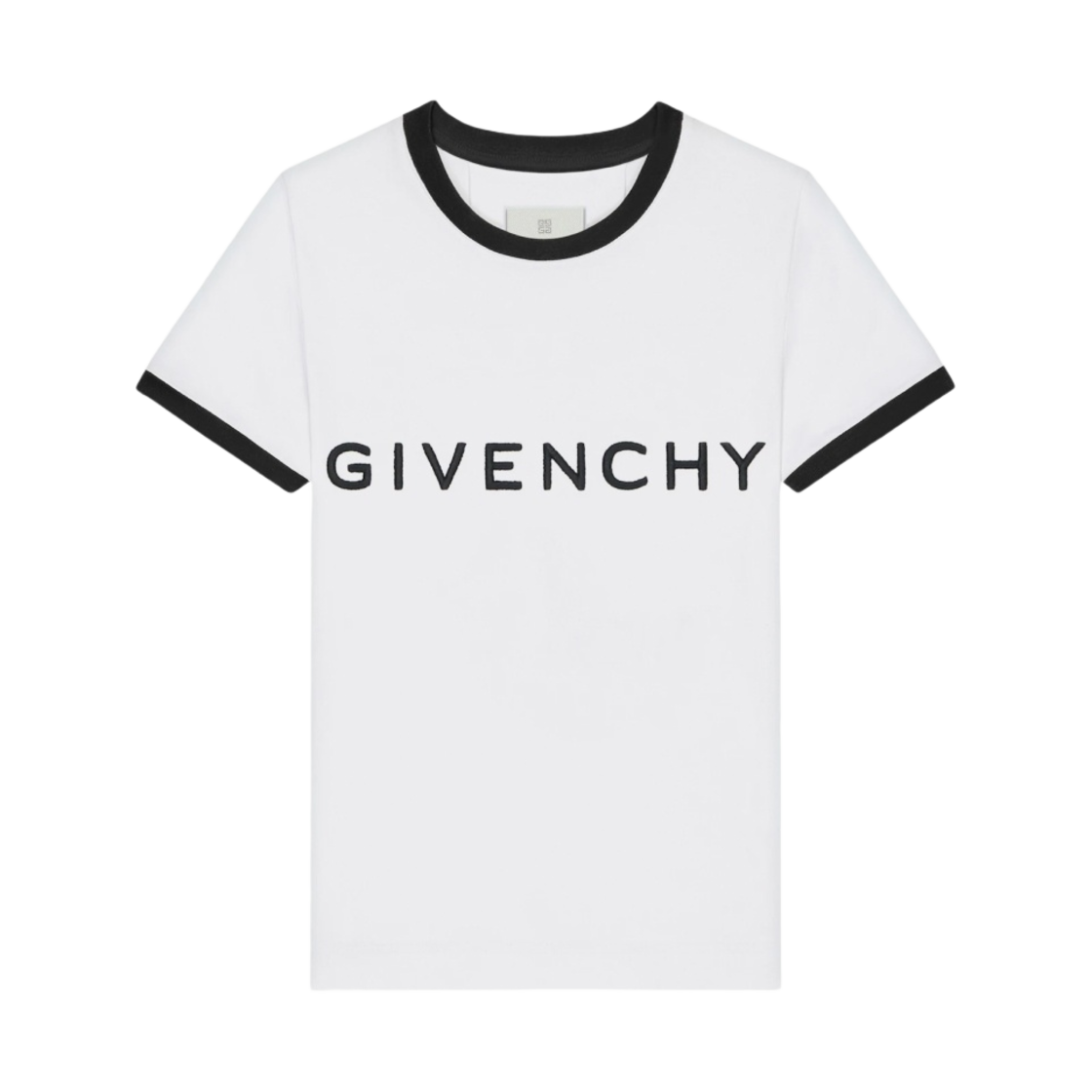 BW70BF3YAC-116 (W) Givenchy Archetype Slim Fit T-Shirt in Cotton White Black