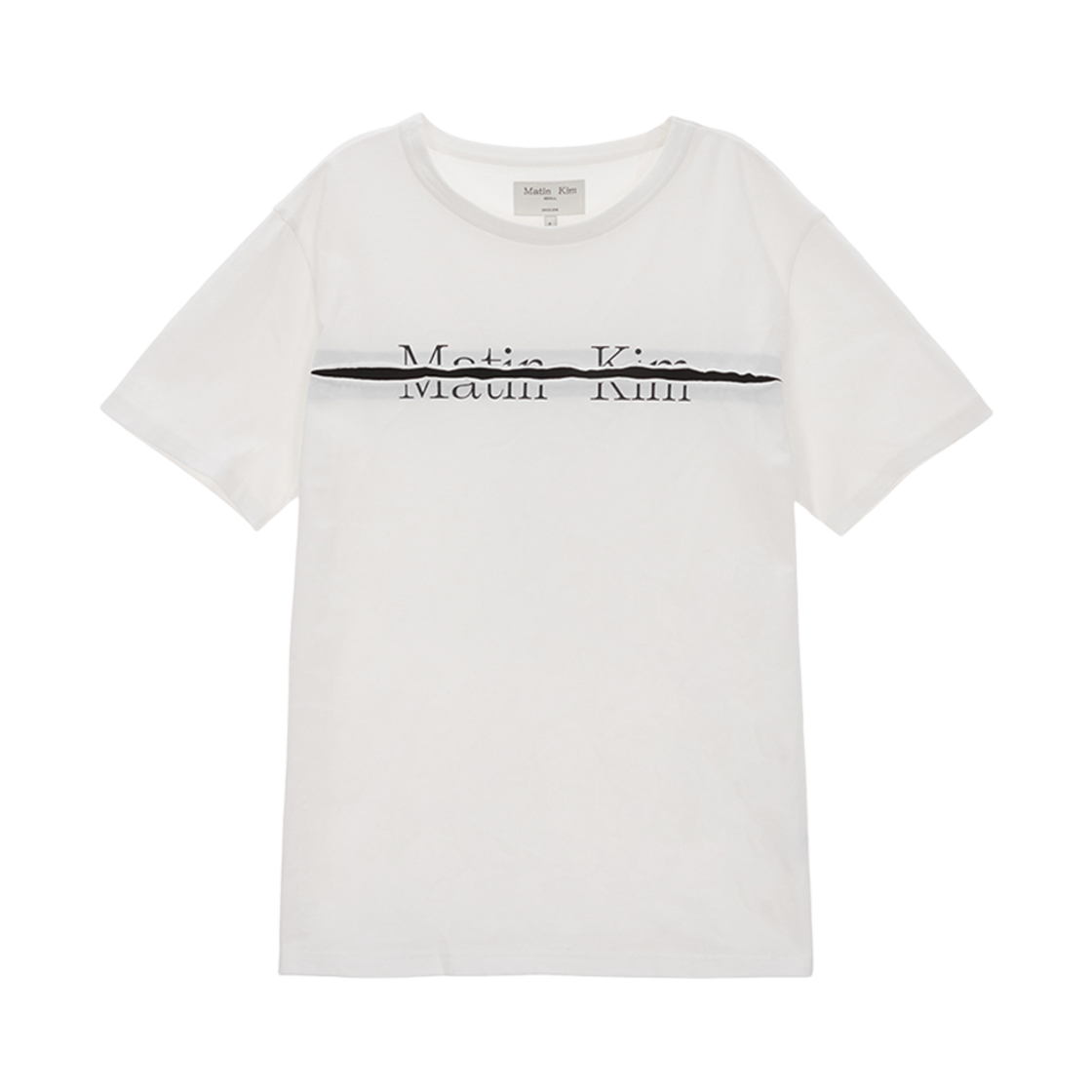 (W) 마뗑킴 로고 커티드 레이어드 탑 화이트