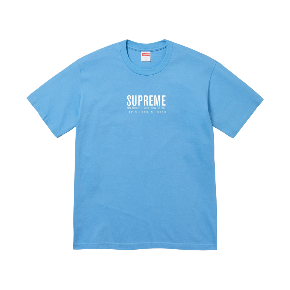 슈프림 파리 티셔츠 브라이트 블루 - 24SS