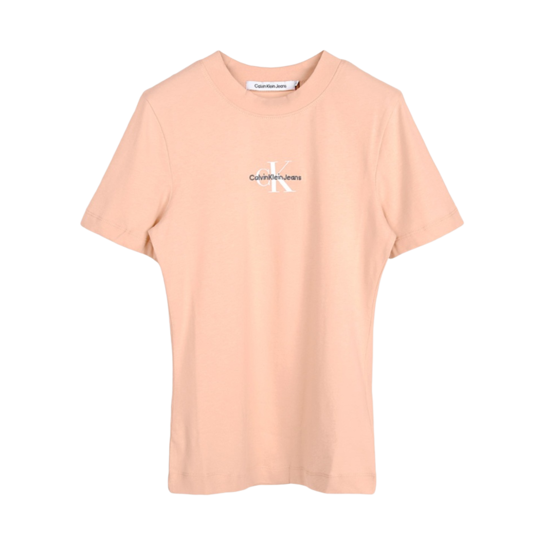 (W) 캘빈 클라인 코튼 모노그램 티셔츠 페인트 블라썸((W) Calvin Klein Cotton Monogram T-Shirt Faint Blossom)