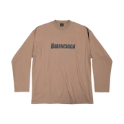 Balenciaga Caps Oversized Long Sleeve T-Shirt Grey