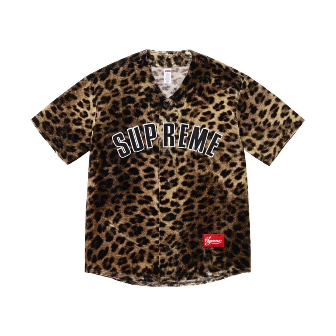 슈프림 벨벳 베이스볼 저지 레오파드 - 25SS(Supreme Velvet Baseball Jersey Leopard - 25SS)