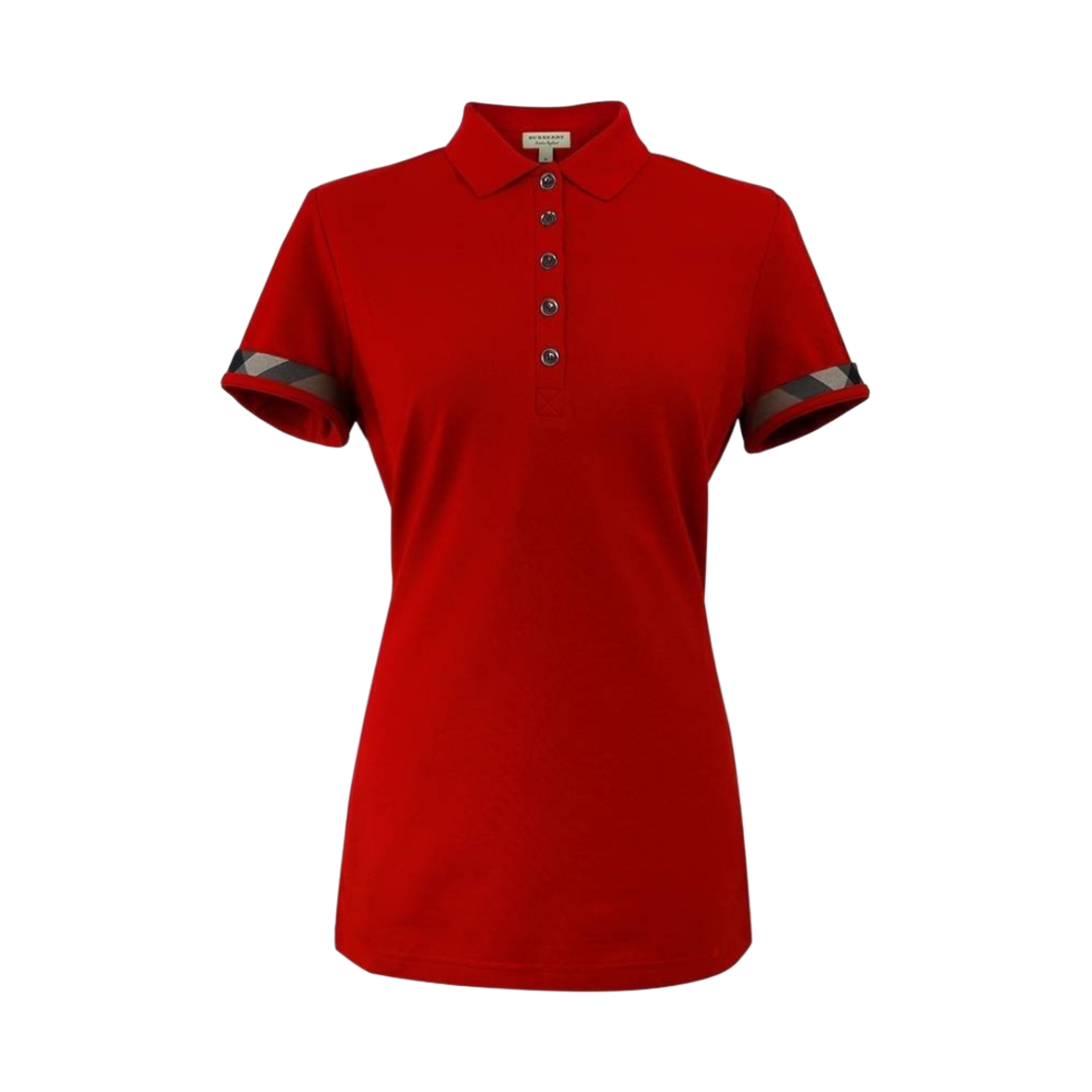 8004135 (W) Burberry Pique Polo T-Shirt Military Red