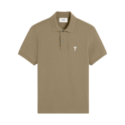 AMI de Coeur Oragnic Cotton Polo Shirt Green Off White