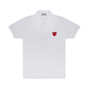 (W) Play Comme des Garcons Red Heart Polo Shirt White