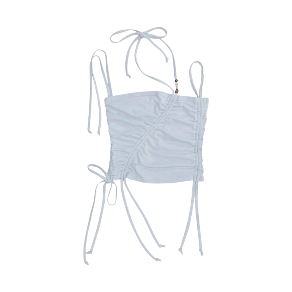루바티 셔링 스트랩 튜브 탑 아이스 블루(Rubati Shirring Strap Tube Top Ice Blue)